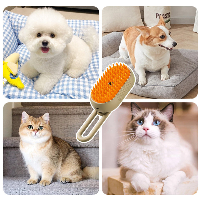 ⚡3-in-1 Huisdier Stoomverzorgingsborstel – De Ultieme Borstel voor Katten en Honden