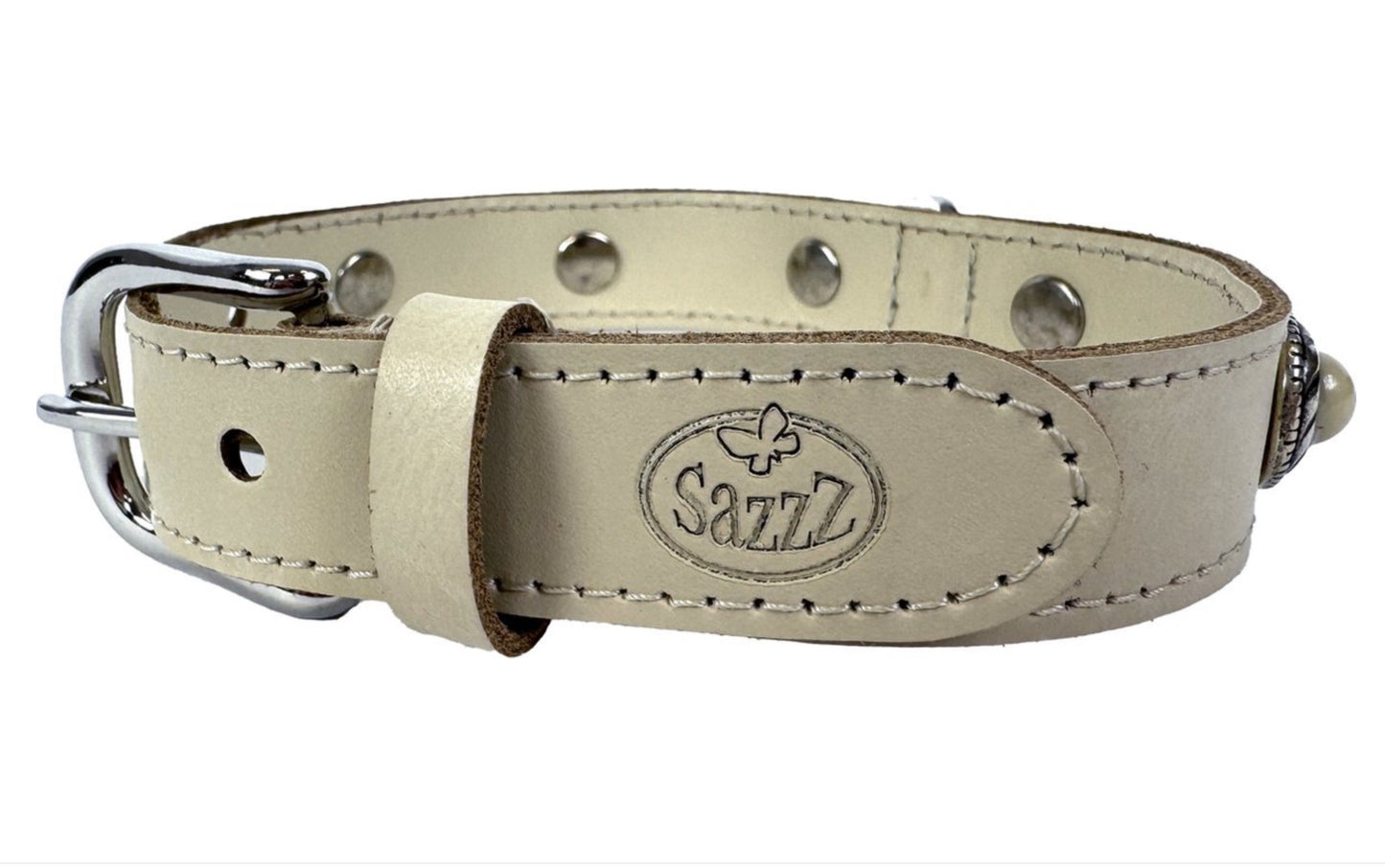 Sazzz Halsband Hond Adventure Stone Classic - Ibiza Style - Crème