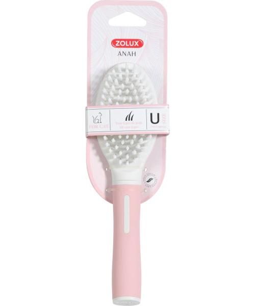 Zolux Anah Borstel Zacht Roze/Wit