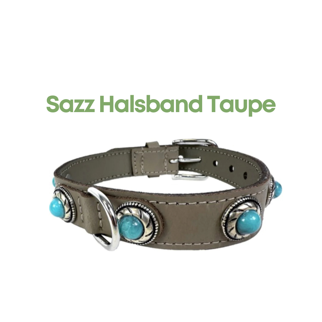 Sazzz Halsband Hond Adventure Stone Classic - Ibiza Style - Taupe