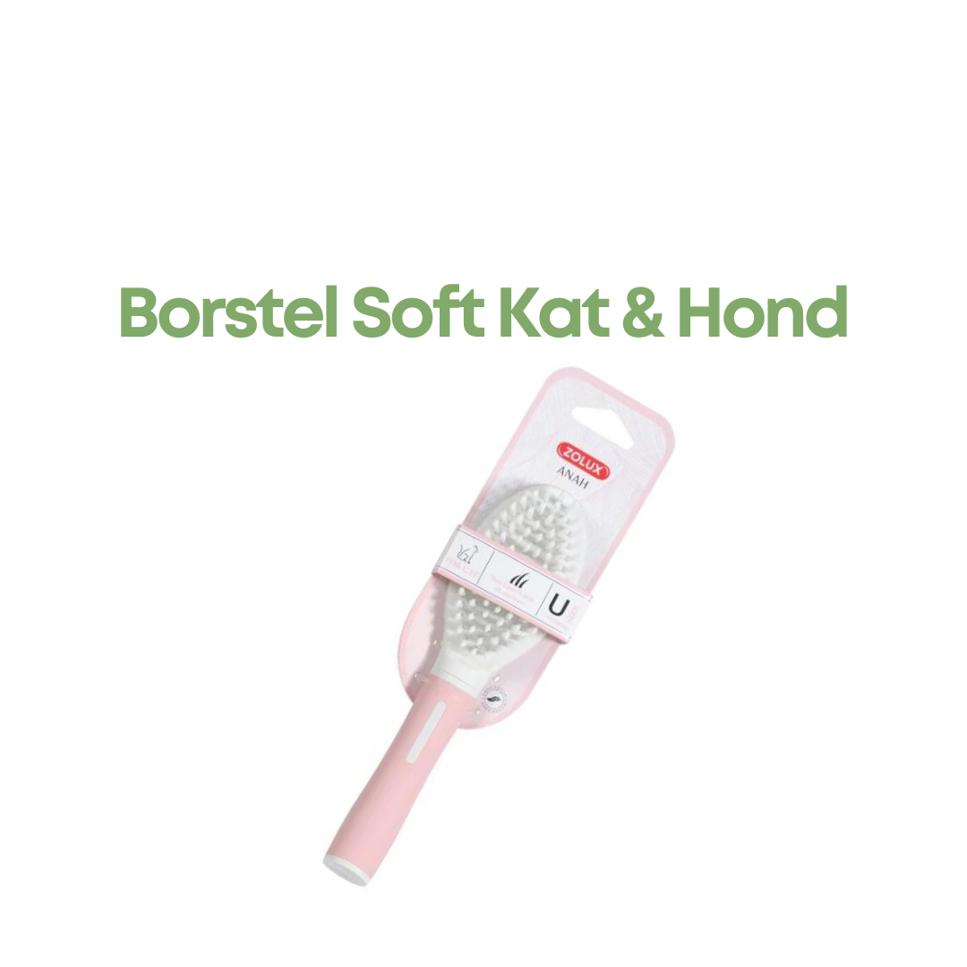 Zolux Anah Borstel Zacht Roze/Wit