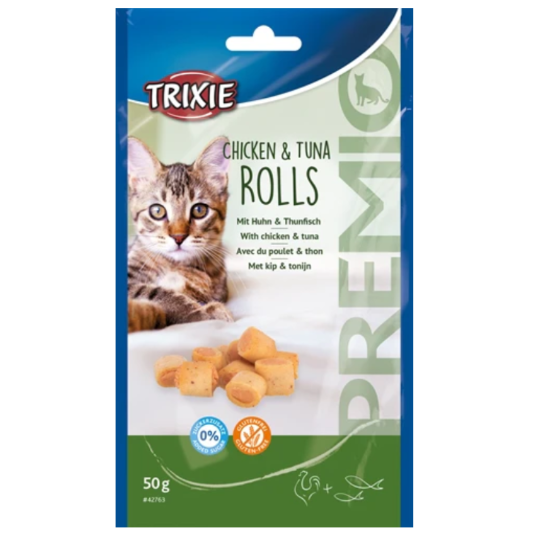 Trixie Premio Kip & Tonijn Rolletjes Voor Katten Glutenvrij