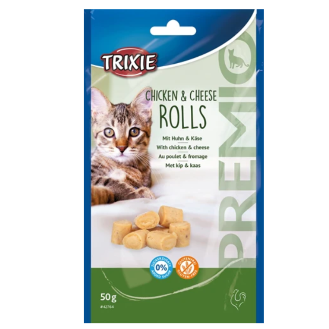 Trixie Premio Kip & Kaas Rolletjes Voor Katten Glutenvrij