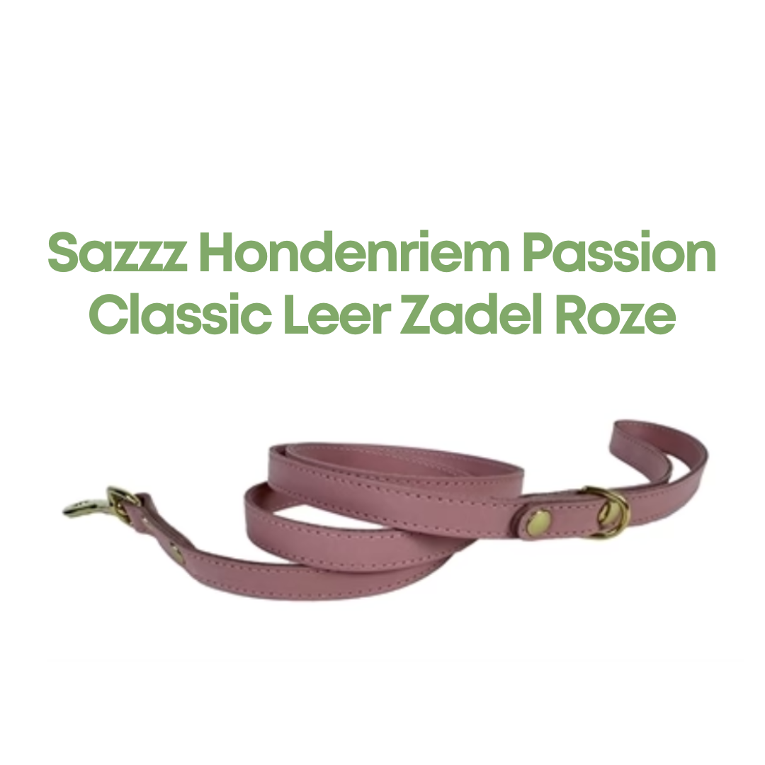 Sazzz Hondenriem Passion Classic Leer Roze