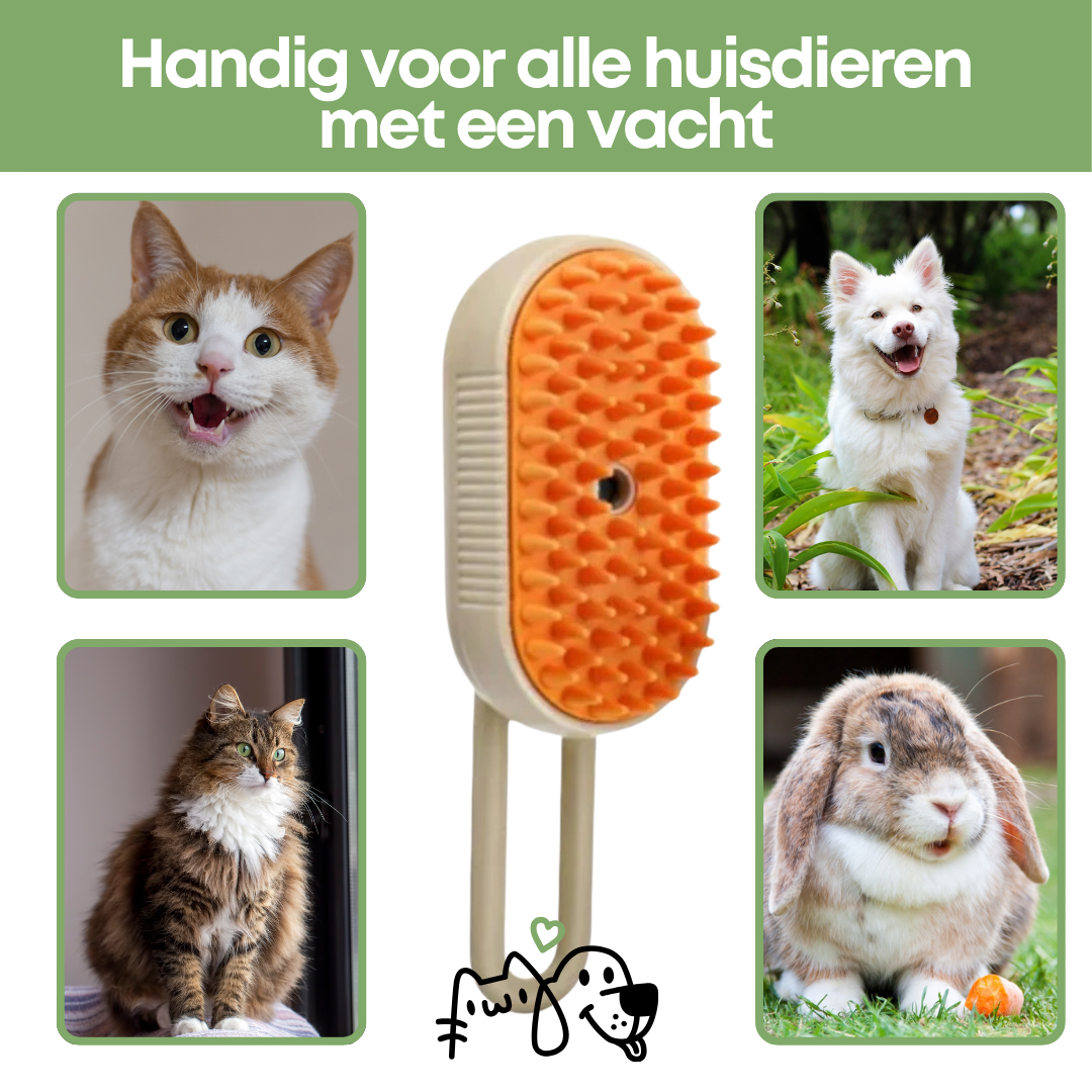 ⚡3-in-1 Huisdier Stoomverzorgingsborstel – De Ultieme Borstel voor Katten en Honden