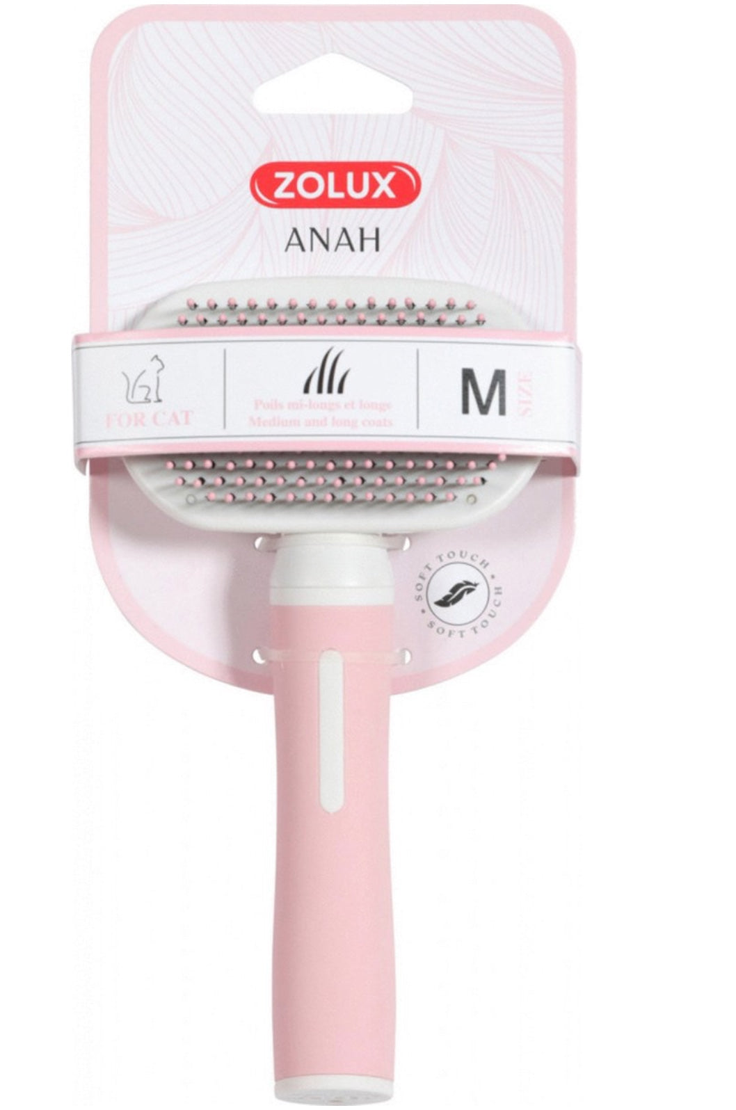 ZOLUX ANAH SLICKERBORSTEL SOFT ROZE / WIT