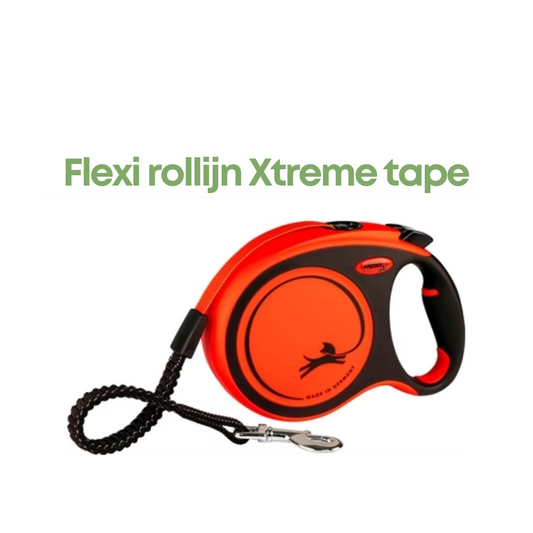 Flexi Rollijn Xtreme Tape Zwart / Oranje