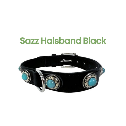 Sazzz Halsband Hond Adventure Stone Classic - Ibiza Style - Zwart