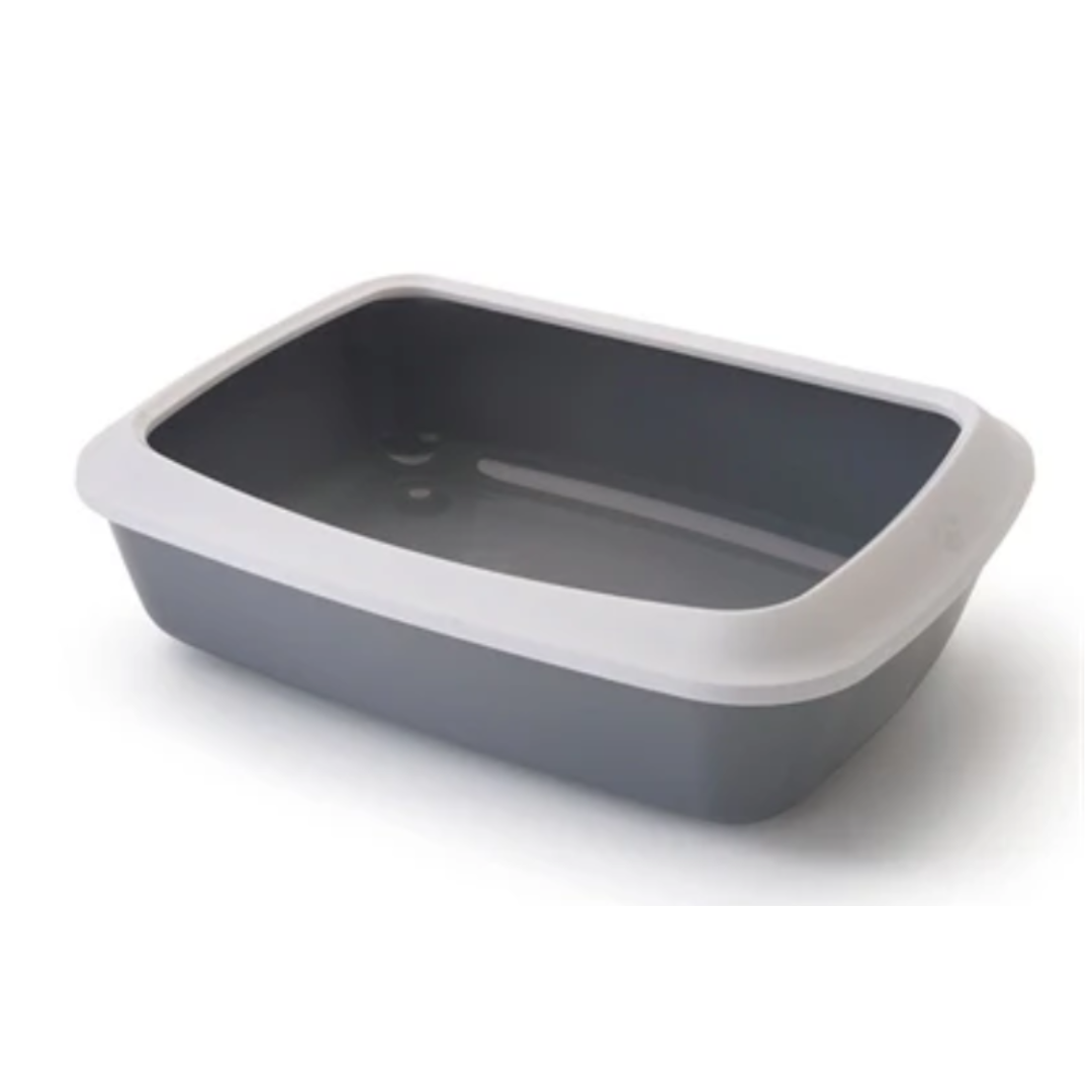 Savic Kattenbak Iriz Met Rand Koudgrijs / Wit