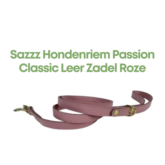 Sazzz Hondenriem Passion Classic Leer Roze