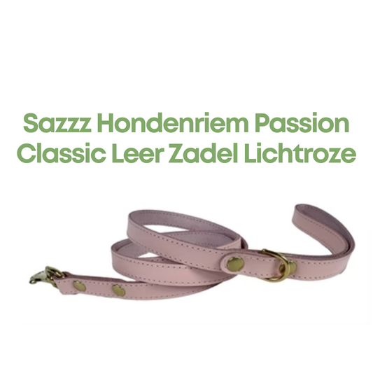 Sazzz Hondenriem Passion Classic Leer Lichtroze