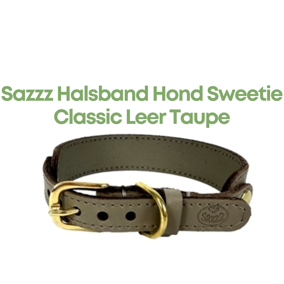 Sazzz Halsband Hond Sweetie Classic Leer Taupe