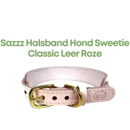 Sazzz Halsband Hond Sweetie Classic Leer Roze