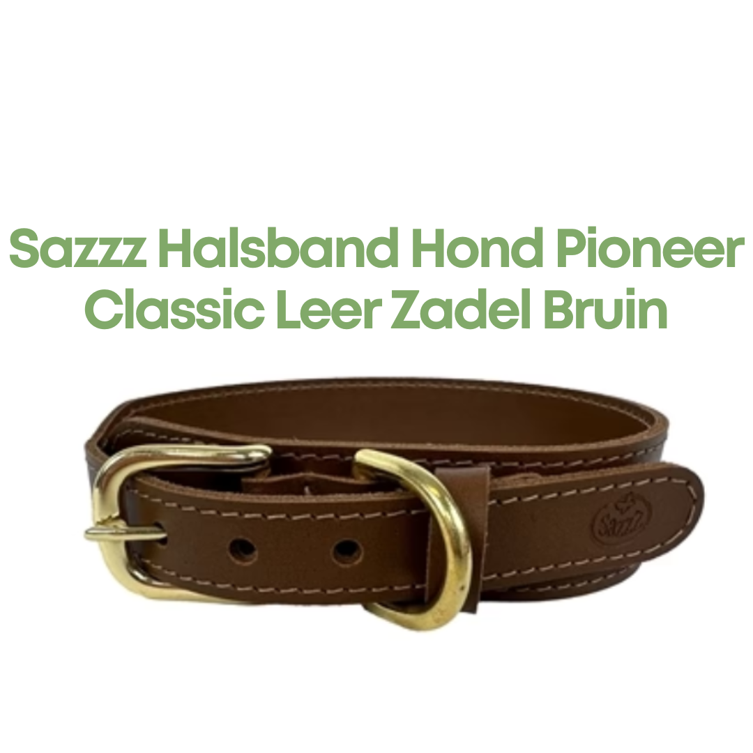 Sazzz Halsband Hond Pioneer Classic Leer Zadel Bruin