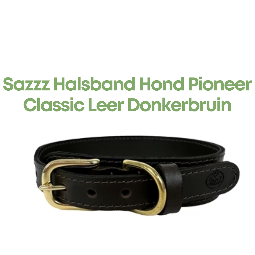 Sazzz Halsband Hond Pioneer Classic Leer Donkerbruin