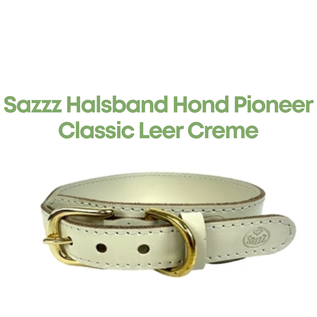Sazzz Halsband Hond Pioneer Classic Leer Creme