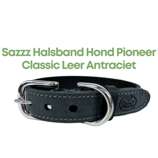Sazzz Halsband Hond Nomad Vintage Leer Antraciet