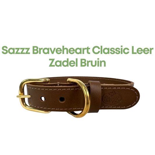 Sazzz Halsband Hond Braveheart Classic Leer Zadel Bruin