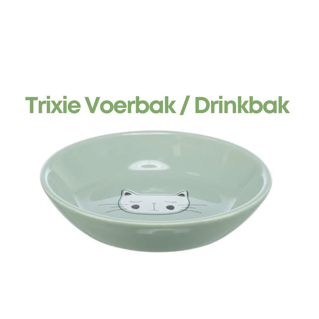 Trixie Voerbak / Drinkbak Kat Verhoogd Keramiek Assorti