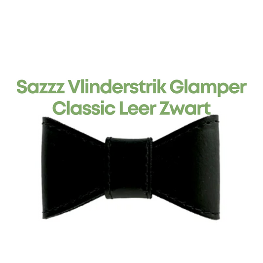 Sazzz Vlinderstrik Glamper Classic Leer Zwart