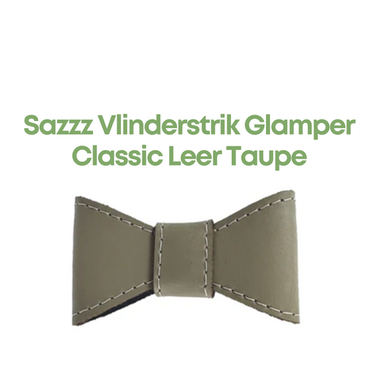 Sazzz Vlinderstrik Glamper Classic Leer Taupe