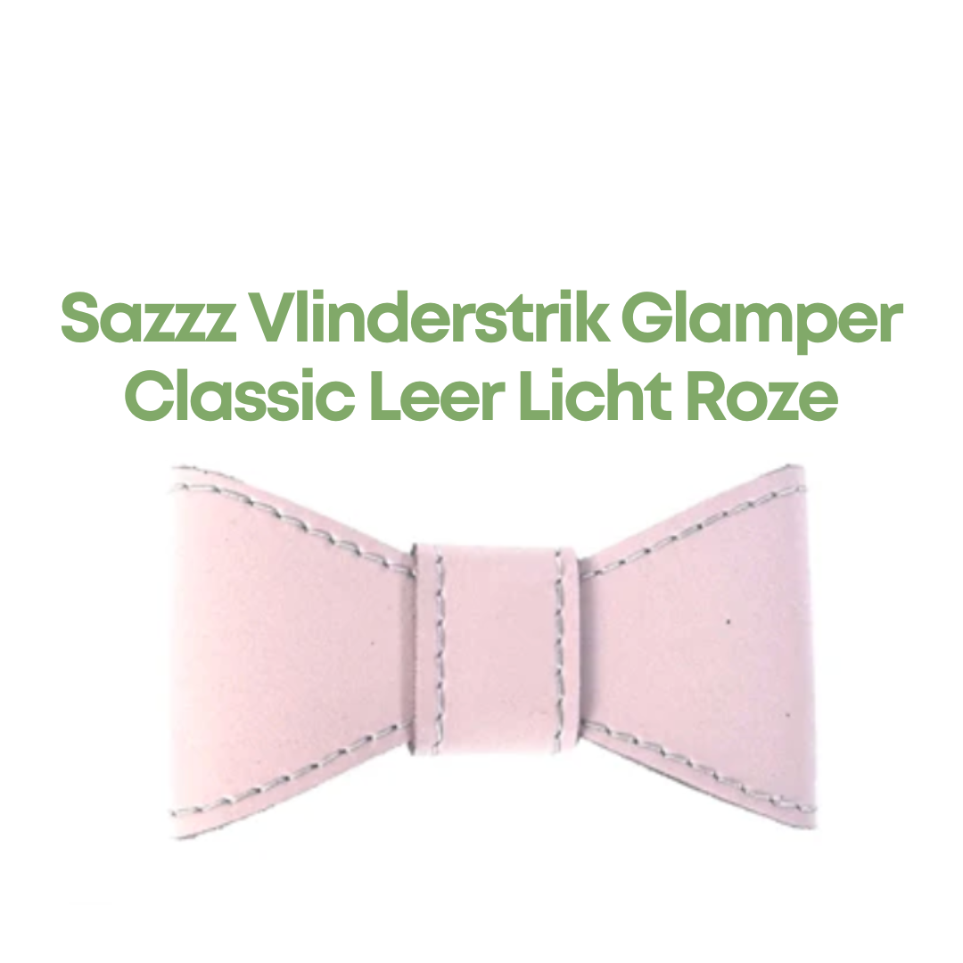 Sazzz Vlinderstrik Glamper Classic Leer Lichtroze