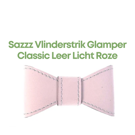 Sazzz Vlinderstrik Glamper Classic Leer Lichtroze